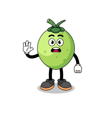 Hindistan cevizi çizgi film çizimi stop hand, karakter tasarımı yapıyor