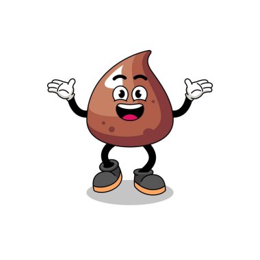 Çikolata parçacıklı çizgi film mutlu bir jest, karakter tasarımı