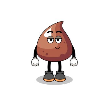 Utangaç duruşu olan, karakter tasarımlı, çikolata parçacıklı çizgi film çifti.