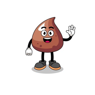 Choco Chip çizgi filmi el hareketi yapıyor, karakter tasarımı...