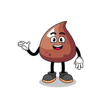 Hoş bir duruşu olan çikolata parçacıklı çizgi film, karakter tasarımı