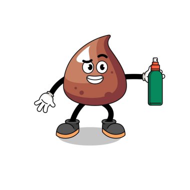 Çikolata parçacıklı çizim karikatürü sivrisinek kovucu, karakter tasarımı