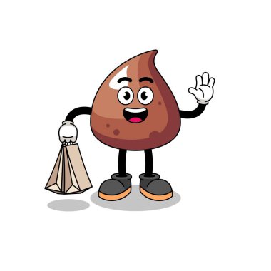 Çikolata cipsi alışverişi, karakter tasarımı.