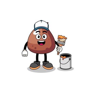 Bir ressam olarak Choco Chip 'in karakter maskotu, karakter tasarımı