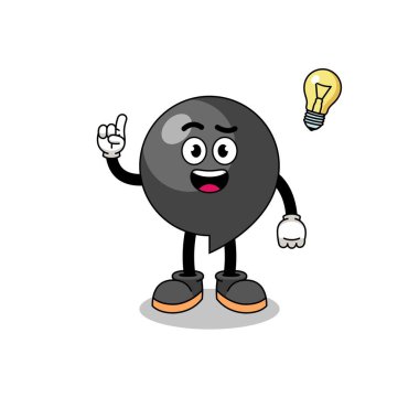 Karakter tasarımı ve fikir pozu içeren virgül sembolü.