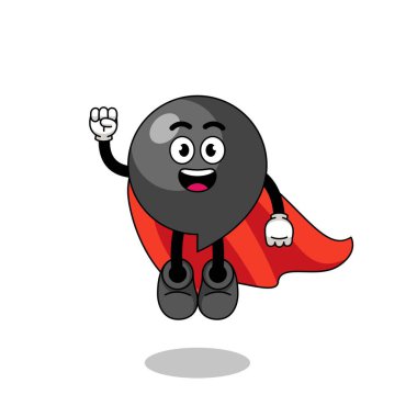 Uçan süper kahramanlı virgül sembolü çizgi film, karakter tasarımı