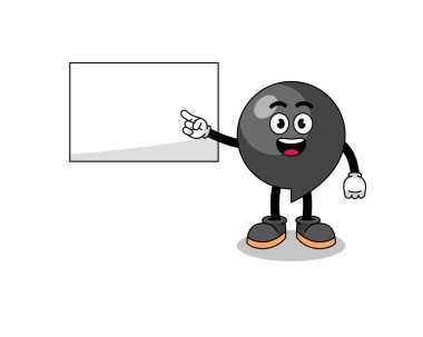 Bir sunum yapan virgül sembolü çizimi, karakter tasarımı