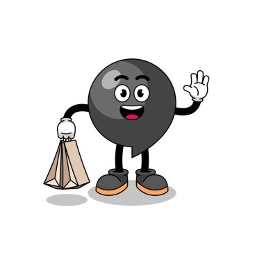 Virgül sembolü alışverişi çizgi filmi, karakter tasarımı