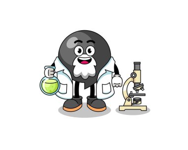 Bilim adamı olarak virgül sembolünün maskotu, karakter tasarımı