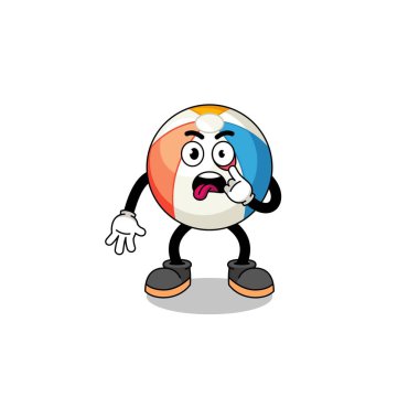 Dili dışarı çıkmış plaj topu çizimi, karakter tasarımı