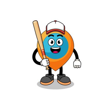 mekan sembolü maskot çizgi filmi bir beyzbol oyuncusu, karakter tasarımı