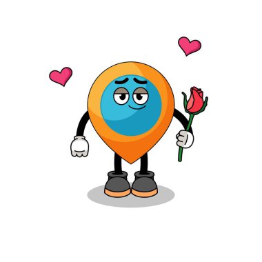 lokasyon sembolü aşık oluyor, karakter tasarımı