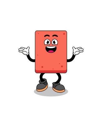 Mutlu bir jest ile tuğla karikatür arama, karakter tasarımı