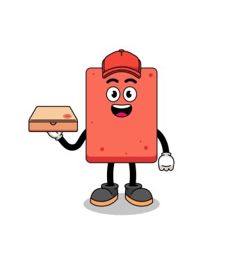 Pizzacı olarak tuğla çizimi, karakter tasarımı.