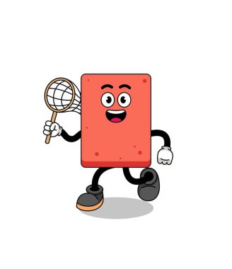 Kelebek yakalayan tuğla karikatürü, karakter tasarımı