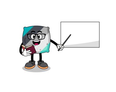 Yastık fırlatma öğretmeninin maskot çizgi filmi, karakter tasarımı