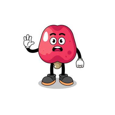 kaju karikatürü çizimi stop hand, karakter tasarımı