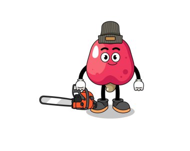 Bir oduncu olarak kaju resimli çizgi film, karakter tasarımı