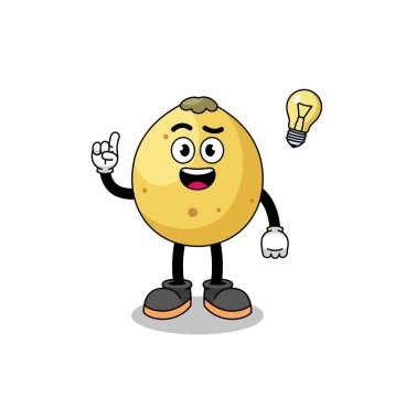 Langsat çizgi filmi. Fikir pozu, karakter tasarımı.