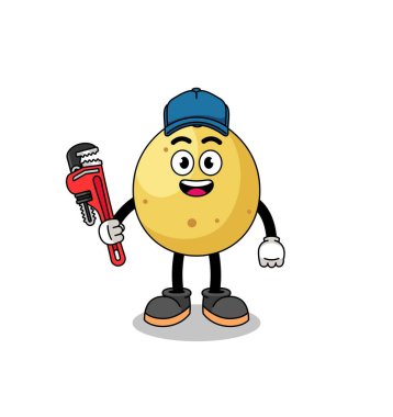 Langsat çizim karikatürü tesisatçı, karakter tasarımı