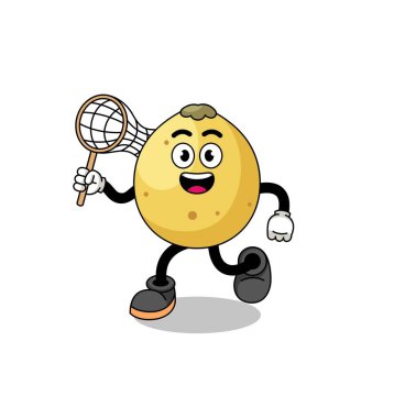 Langsat 'ın kelebek yakalama karikatürü, karakter tasarımı