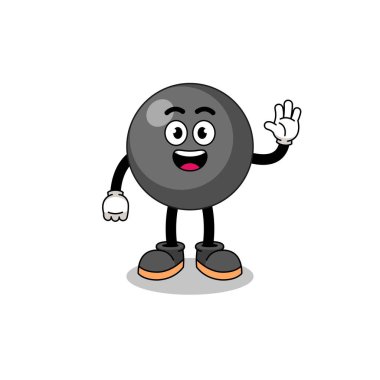 nokta sembolü çizgi film el hareketi yapıyor, karakter tasarımı