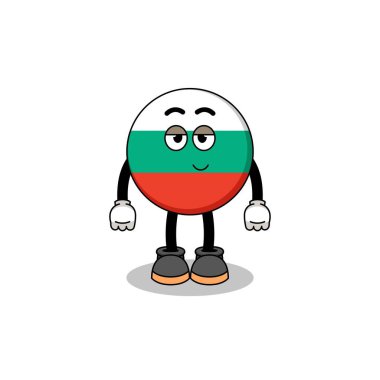 Bulgaria Flag çizgi film çifti utangaç duruşu, karakter tasarımı