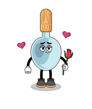 Yemek kaşığı maskotu aşık oluyor, karakter tasarımı