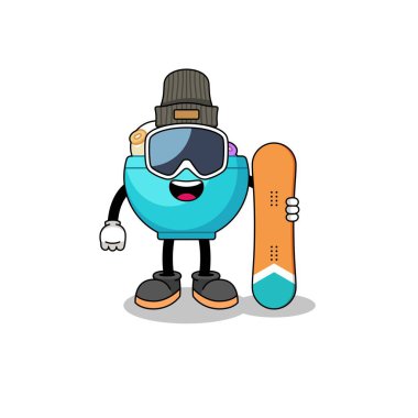 Mısır gevreği kasesinin maskotu snowboard oyuncusu, karakter tasarımı