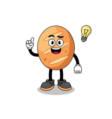 Fransız ekmek karikatürü bir fikir edinin, karakter tasarımı