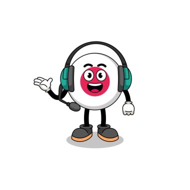 Müşteri hizmetleri olarak Japon bayrağının maskotluk tasarımı, karakter tasarımı