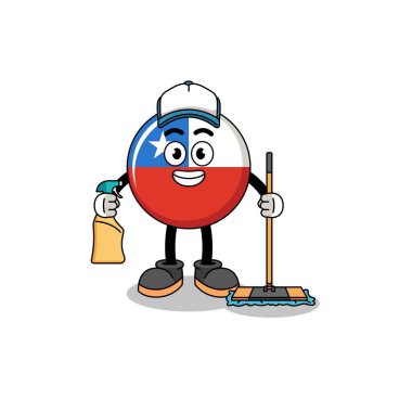 Şili bayrağının karakter maskotu atış poligonu, karakter tasarımı