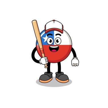 Bir çamaşırcı olarak kırmızı bayrak illüstrasyonu, karakter tasarımı