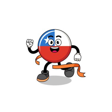 Kas ve karakter tasarımı ile poz veren Şili bayrağının maskot karikatürü