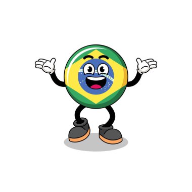 Brezilya bayrağı çizgi filmi Mutlu bir jest, karakter tasarımı