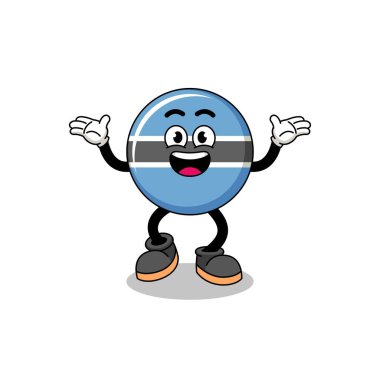 Botswana çizgi filmi mutlu bir jest ve karakter tasarımıyla aranıyor.