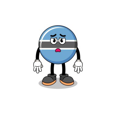 Botswana karikatür karikatürü hüzünlü yüz, karakter tasarımı