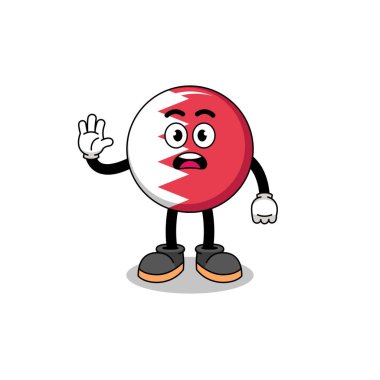 Bahreyn bayrağı çizimi Stop hand, karakter tasarımı