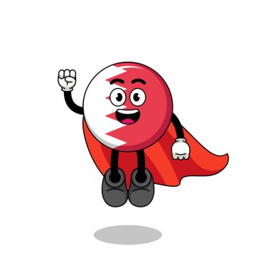 Uçan süper kahramanlı Bahreyn bayrağı çizgi filmi, karakter tasarımı