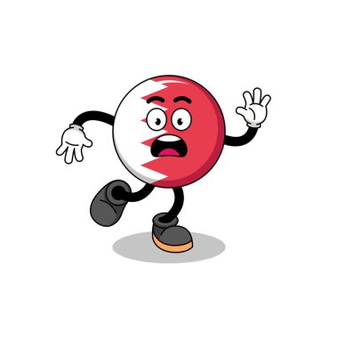 Kayan bahreyn bayrağı maskotu illüstrasyonu, karakter tasarımı