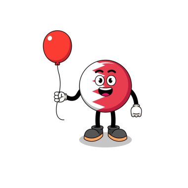 Bahreyn bayraklı karikatür balon, karakter tasarımı