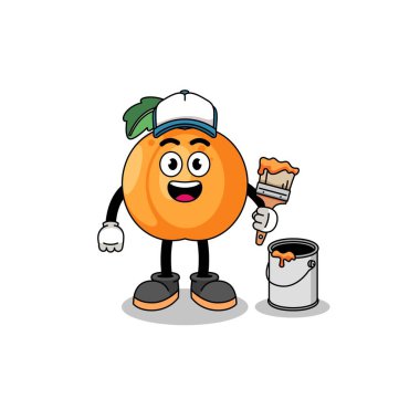 Ressam olarak kayısı maskotu, karakter tasarımı.