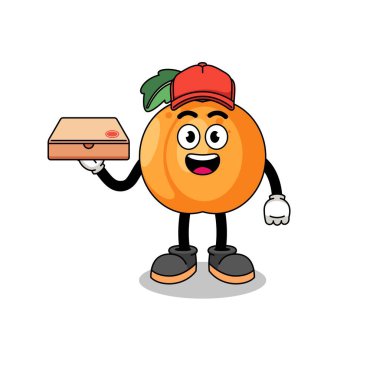 Pizzacı olarak kayısı çizimi, karakter tasarımı.