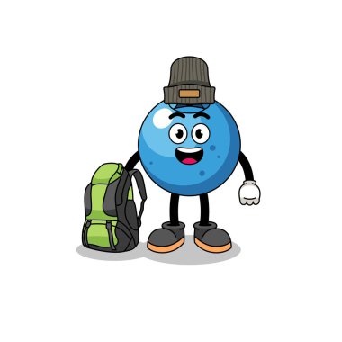 Yaban mersini maskotunun yürüyüşçü, karakter tasarımı