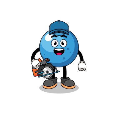 Yaban mersininin ahşap işçisi olarak çizgi film çizimi, karakter tasarımı