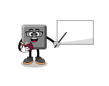 Klavyenin maskot çizgi filmi C anahtar öğretmeni, karakter tasarımı