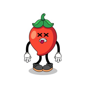 chili pepper mascot illustration is dead , character design