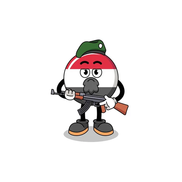 Персонаж Мультфільм Прапора Ємену Спеціальна Сила Дизайн Персонажа — стоковий вектор