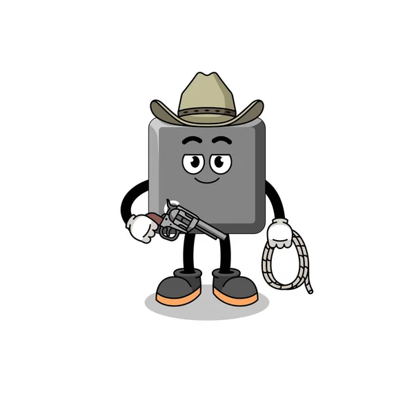 Mascote Personagem Teclado Chave Como Cowboy Design Personagem —  Vetores de Stock