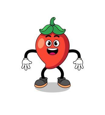chili pepper cartoon with surprised gesture , character design